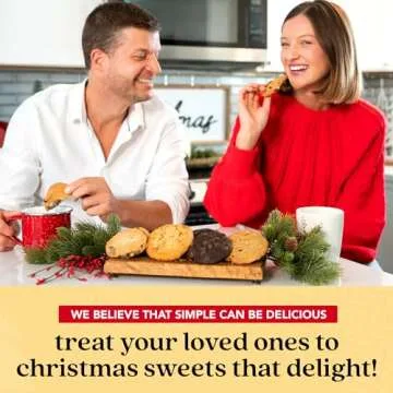 David’s Gourmet and Fresh Baked Merry Christmas Cookies – 1Lb Assorted Holiday Cookies Tin in a Christmas Gift Box - All Natural and Handmade Soft Variety Cookies - Premium Christmas Gift Tin