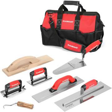 Goldblatt 8-Piece Masonry Tool Set with Finishing Trowels & Floats