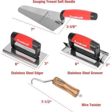 Goldblatt 8-Piece Masonry Tool Set with Bag