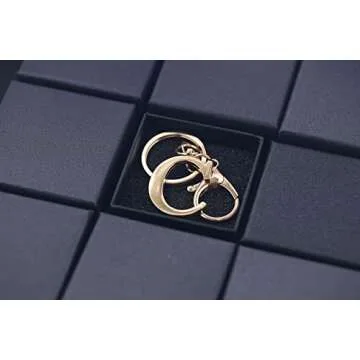 LAXPICOL Gold Keychain Letter C Keychains for Women Men Bag Charms Purse Charms For Handbags Metal Alphabet Initial Letter Key Ring Keychain