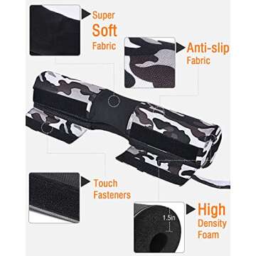 PACEARTH - Barbell Pad for Hip Thrust, Standard Barbell Protective Foam, Squat Bar Pad with Closure, Neck & Shoulder Squat Cushion Bar Padding for Hip Thrusts - Fits All Standard and Olympic Bars