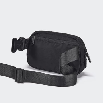 Pander Two Way Zipper Fanny Pack Nylon Everywhere Belt Bag for Women, Water Repellent Waist Packs, Crossbody Bags with Adjustable Strap (Black).