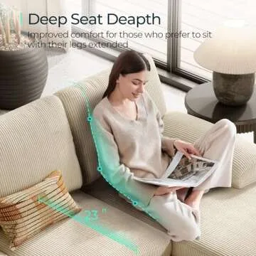 LINSY HOME Sectional Couch in Soft Corduroy Fabric