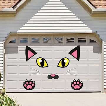 JOYIN Halloween Cat Trunk or Treat Car Decorations Kit for SUV Van Vehicle Trunk, Cute Halloween Stickers Balloons Hand Head Archway Garage Door Haunted House Outdoor Halloween Decorations Outside