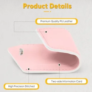 Travelambo Faux Leather Luggage Tags Dual-Sided Privacy Light Pink