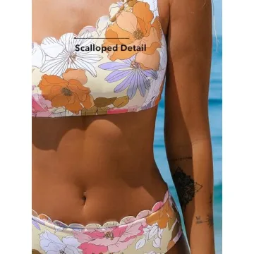 CUPSHE Stylish One Shoulder Floral Bikini Set for Women