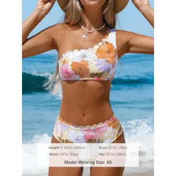 CUPSHE Stylish One Shoulder Floral Bikini Set for Women