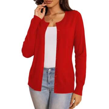 Shop a.Jesdani Chic Red Cardigan | Women's Fashion