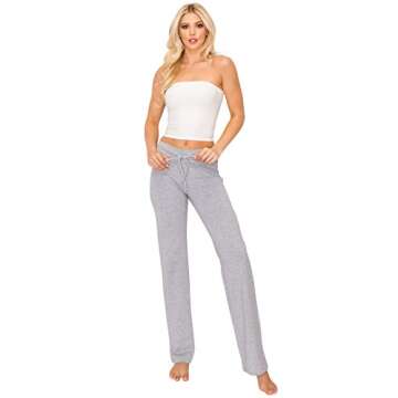 EttelLut - Women's Joggers Pajama - Comfy Cotton and Drawstring Wide Leg- H Gray XX-Large