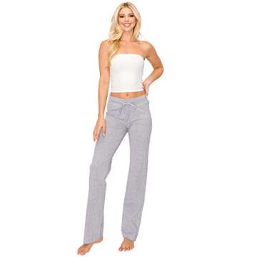 EttelLut - Women's Joggers Pajama - Comfy Cotton and Drawstring Wide Leg- H Gray XX-Large