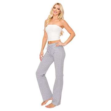 EttelLut - Women's Joggers Pajama - Comfy Cotton and Drawstring Wide Leg- H Gray XX-Large
