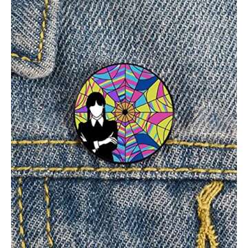 Cartoon Girl Wednesday Enamel Pins for Women Lapel Badage Brooch Pins Backpacks Hats Clothing Decoration