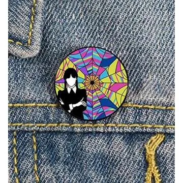 Cartoon Girl Wednesday Enamel Pins for Women Lapel Badage Brooch Pins Backpacks Hats Clothing Decoration