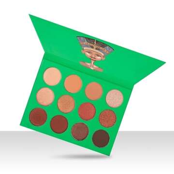Juvia's Place Palette The Nubian - Golds, Coppers, Browns and Nudes, Shades of 12, Matte & Shimmer Shades, Pigmented Makeup Palette Eye Color & Shine, Pressed
