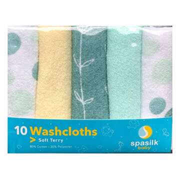 Soft Terry Bath Washcloth Set for Babies and Toddlers