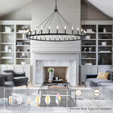 SJCCDSGS 60 Inch 30-Light Farmhouse Chandelier