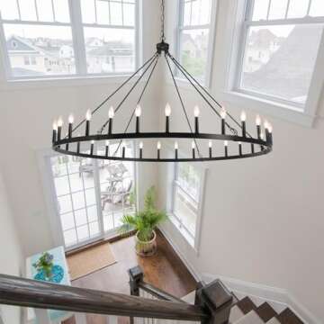 SJCCDSGS 60 Inch 30-Light Farmhouse Chandelier