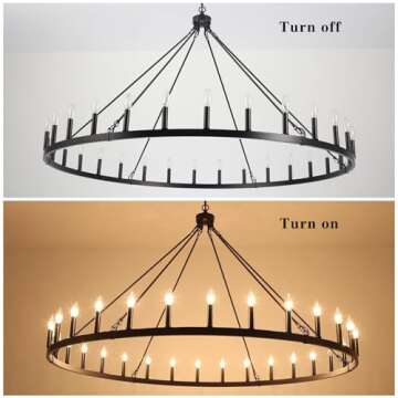 SJCCDSGS 60 Inch 30-Light Farmhouse Chandelier