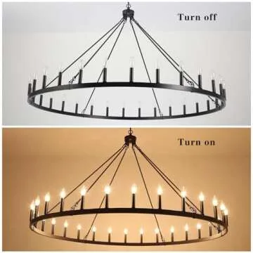 SJCCDSGS 60 Inch 30-Light Farmhouse Chandelier