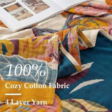 Luxurious 100% Cotton Boho Throw Blanket for Home Decor