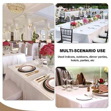 Fitable 6 Pack White Tablecloths for Rectangle Tables