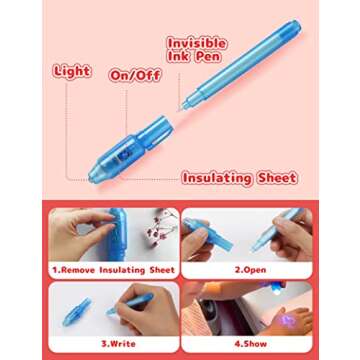 Feltom 28 Pack Invisible Ink Pens for Kids - Valentine Gifts