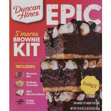 Duncan Hines Epic Kit, Smores Brownie Mix Kit, 24.16 oz