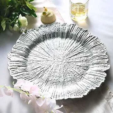 Tiger Chef Silver Charger Plates for Elegant Table Settings