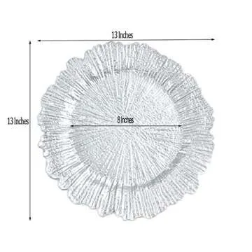 Tiger Chef Silver Charger Plates for Elegant Table Settings