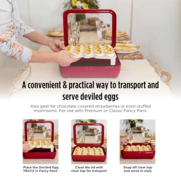 Fancy Panz Trayz Insert, Made in the USA, Fits Classic & Premium Fanzy Panz, Deviled Egg Trayz Insert