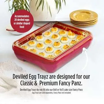 Fancy Panz Trayz Insert, Made in the USA, Fits Classic & Premium Fanzy Panz, Deviled Egg Trayz Insert