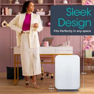 Alen FLEX Air Purifier, Quiet Air Flow for Large Rooms, 700 SqFt, Air Cleaner for Dust, Pet Dander, Pollen, Absorbs Cooking/Smoke Odors with Long Filter Life