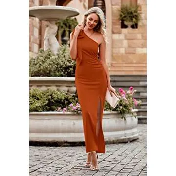One Shoulder Long Dress for Weddings and Evening Parties