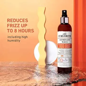 CURLSMITH - Effortless Waves Styling Spray, Lightweight and Moisturising, Reduce Frizz, Natural Look, For Wavy and Curly Hair, Vegan (8oz)