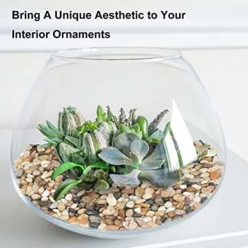 GASPRO 5 Pound Pebbles for Indoor Plants, 3/8 Inch Decorative Rocks for Vase, Succulents, Highly Polished, Mixed Color