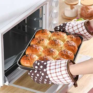 Stainless Steel Baking Sheet with Silicone Mat Set, Set of 6 (3 Sheets + 3 Mats),Size 18,12,9 inch, Estmoon Nonstick Cookie Sheet Baking Pan Non Toxic & Heavy Duty & Easy Clean, Dishwasher Safe