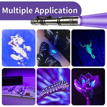 COSOOS 2 UV Black Light Flashlight, 2 Pack 395nm Mini Pen Light with Clip, Waterproof Ultraviolet Fl...
