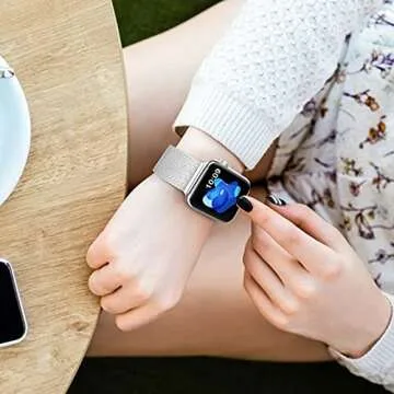 Sunnywoo Milanese Mesh Loop Compatible with Apple Watch Bands 42mm 44mm 45mm 46mm 49mm 38mm 40mm 41mm for Men Women, Stainless Steel Mesh strap for iWatch Series 10 9 8 7 6 SE 5 4 3 2 1 Ultra