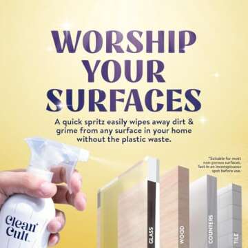 Cleancult - Lemon Verbena - All Purpose Cleaner - Refillable Aluminum Bottle - Cleaner Spray that Removes Dirty & Grime - 16 oz - 1 Pack