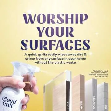 Cleancult - Lemon Verbena - All Purpose Cleaner - Refillable Aluminum Bottle - Cleaner Spray that Removes Dirty & Grime - 16 oz - 1 Pack