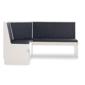 Riverbay Patio Conversation Indoor 3 Piece Kitchen Corner Nook Table Booth Bench Breakfast Dining Set in Charcoal