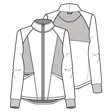 Cherokee Womens Zip Up Scrub Jackets with Breathable Mesh and Shirttail Hemline WW301, XS, Black