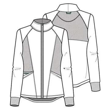 Cherokee Womens Zip Up Scrub Jackets with Breathable Mesh and Shirttail Hemline WW301, XS, Black