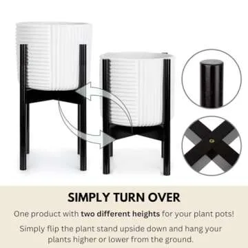 Fox & Fern Adjustable Bamboo Plant Stand for Indoor Plants