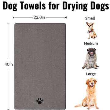 Puomue Microfiber Dog Towels - 3 Pack Super Absorbent