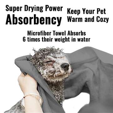 Puomue Microfiber Dog Towels - 3 Pack Super Absorbent