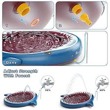Jasonwell Inflatable Kiddie Pool Sprinkler: Splash Pad for Kids Toddlers 71-Inch 3-in-1 Children Ball Pit Shark Baby Wading Pool Outdoor Swimming Pool Summer Water Toys for Boys Girls Dogs