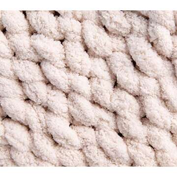 Super Bulky Chunky Yarn Beige 48oz for Arm Knitting, 6 Pack Luxury Soft Big Fat Jumbo Thick Weaving ...