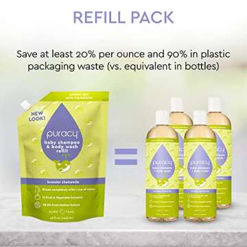 Puracy Baby Shampoo & Body Wash for Children - Pure Ingredients with 12 Fruit & Vegetable Extracts for Silky Smooth Skin, Gentle Lavender Chamomile Aroma, Baby Shampoo, Baby Body Wash 12 Oz (2-Pk)