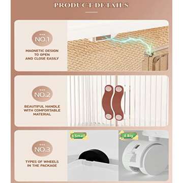 SAILUN Stackable Storage Bins Folding Collapsible Storage Bins with Lid, Closet Organizers and Storage, Storage Box with Door White (27.6" W x 17" D x 46.8" H)